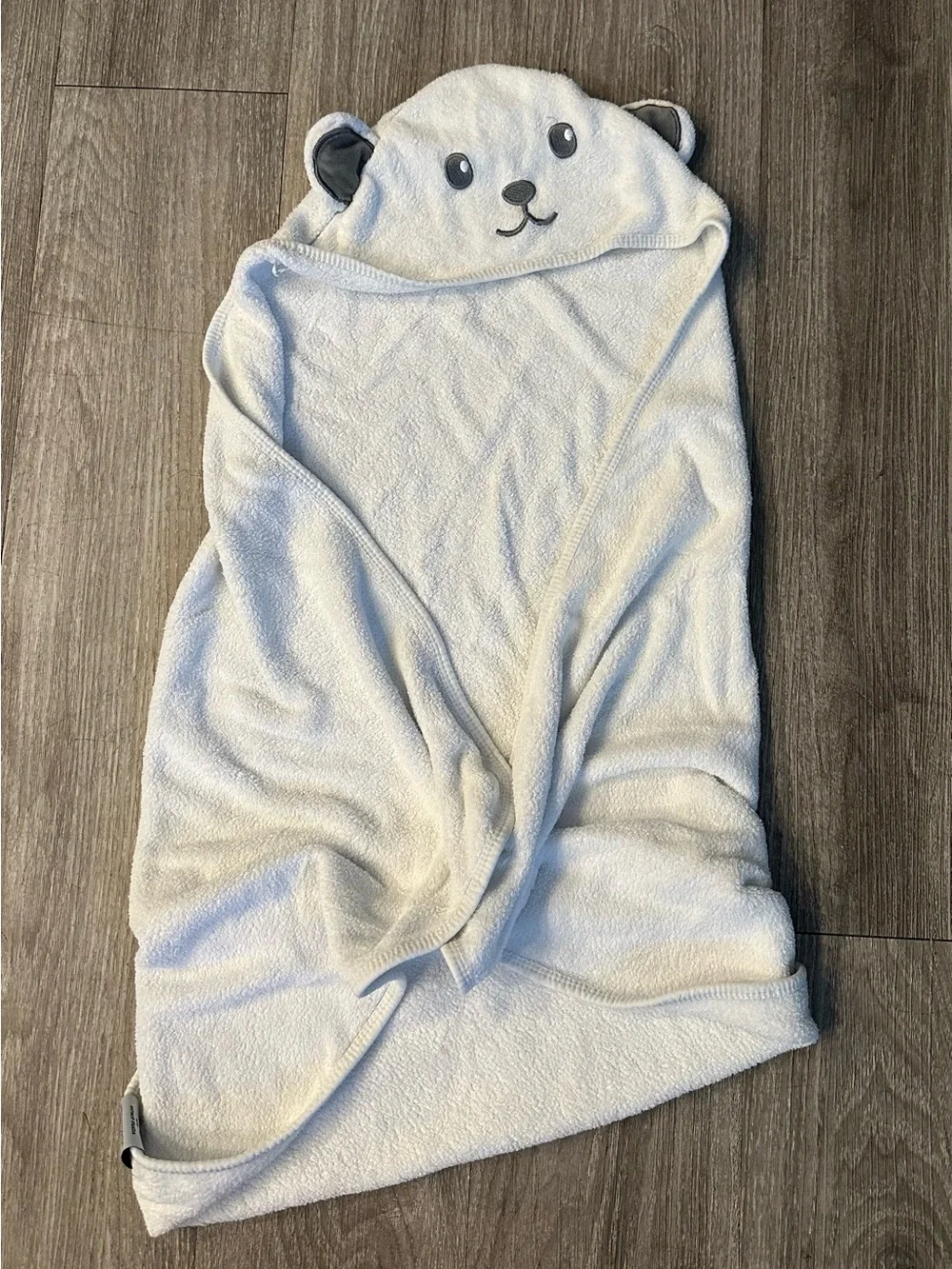 Hiphop Panda Bear Hooded Baby Towel - white